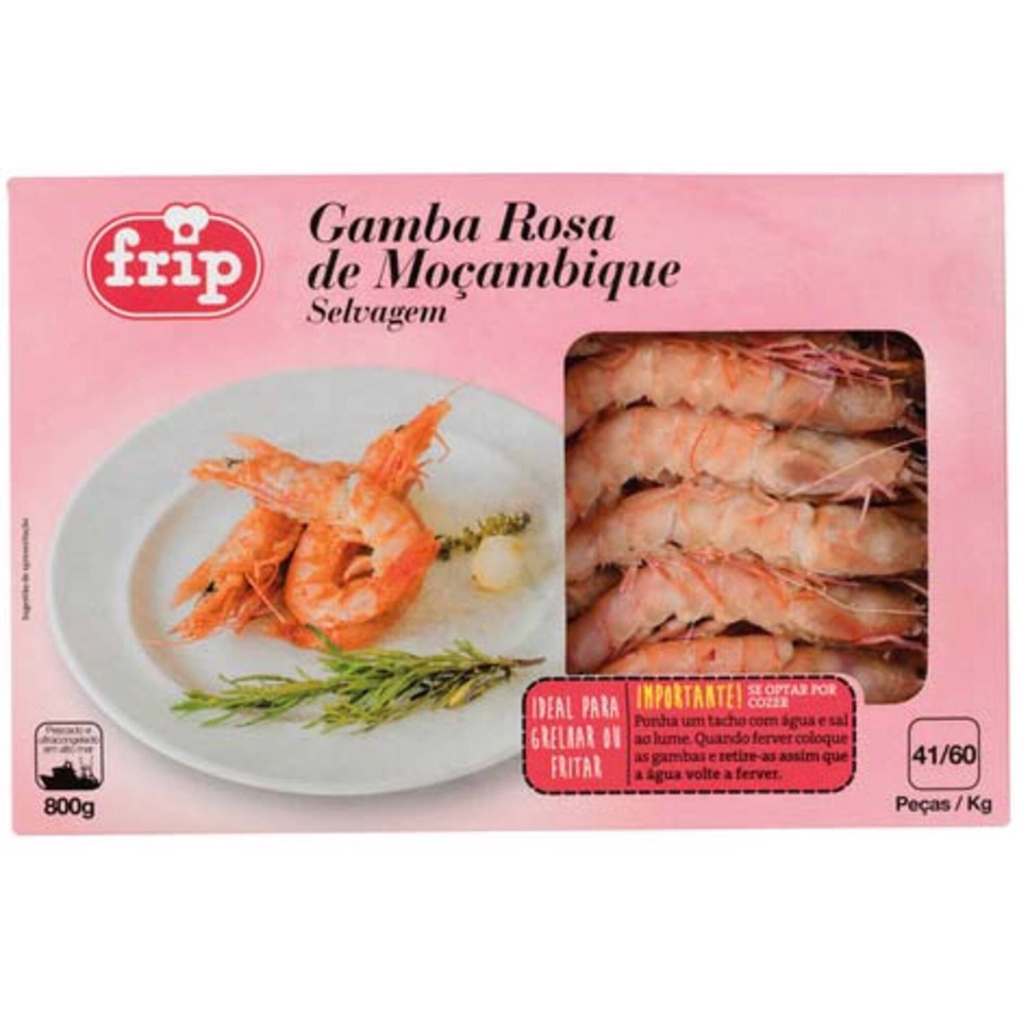 Gamba Rosa de Moçambique Selvagem 41/60 Congelada Gamba Rosa de Moçambique Selvagem 41/60 Congelada