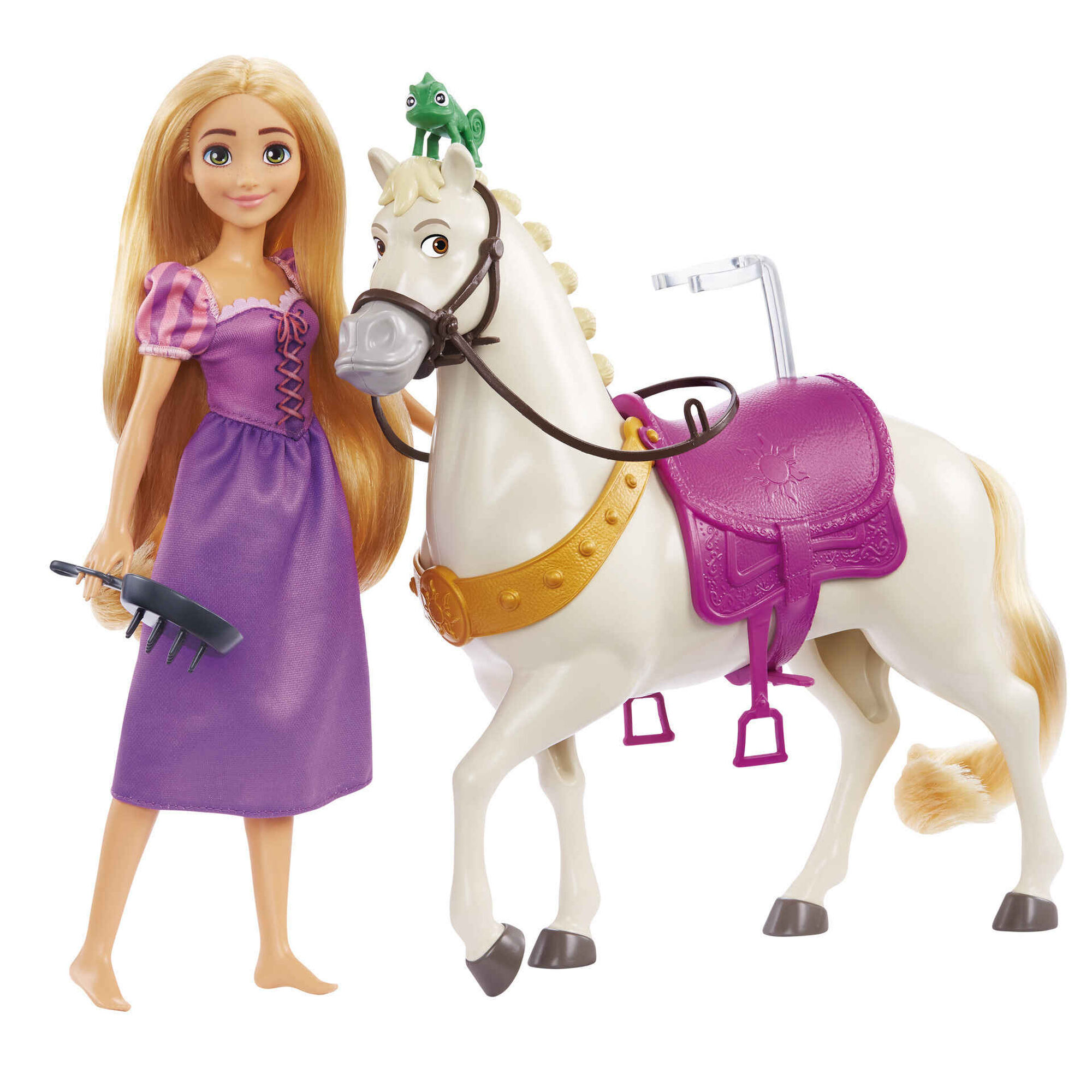 Boneca Rapunzel e Cavalo Maximus
