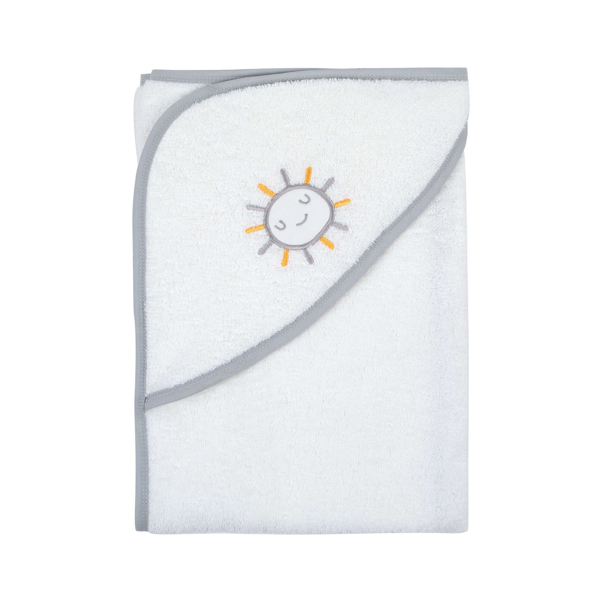 Toalha Com Bordado Sol Cinza