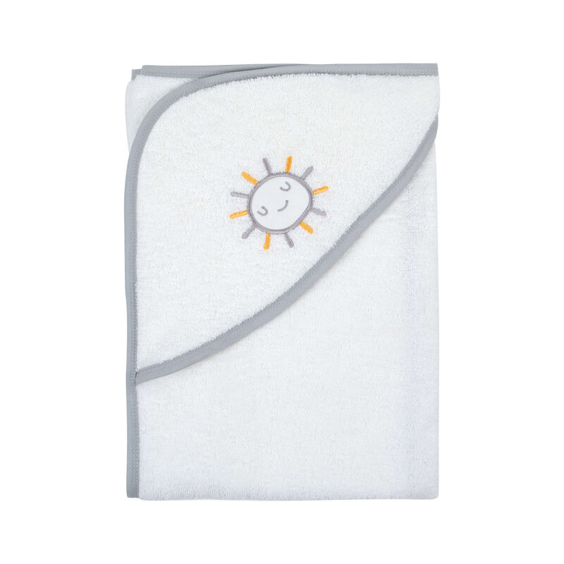 Toalha Com Bordado Sol Cinza Happy Bear