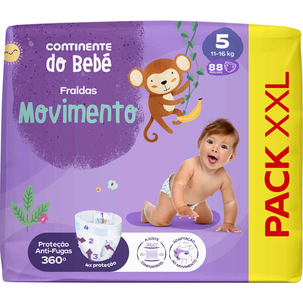 Box Fraldas Movimento 11-16kg T5 Continente do Bebé