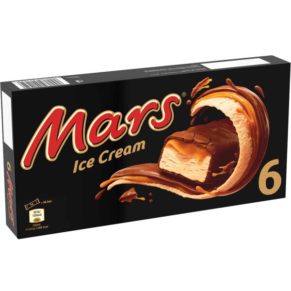 Gelado Caramelo com cobertura chocolate Mars