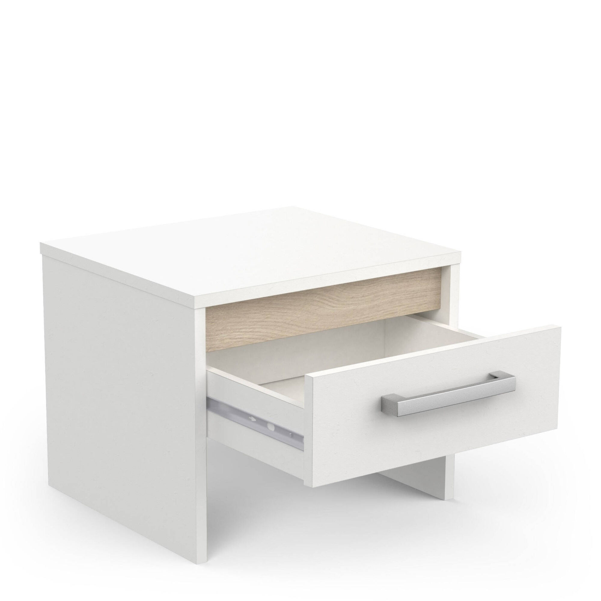 Mesa de cabeceira com gaveta 39x34x32cm Branco Watson