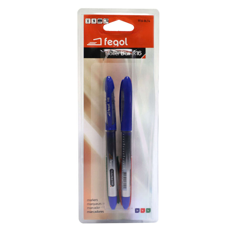 Roller Micro de Tinta Azul, Preta, Verde e Vermelha Fegol