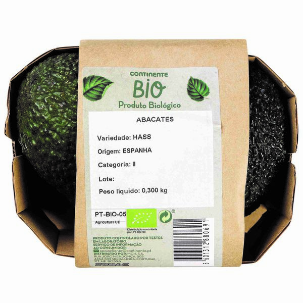 Abacate Biológico Continente Bio