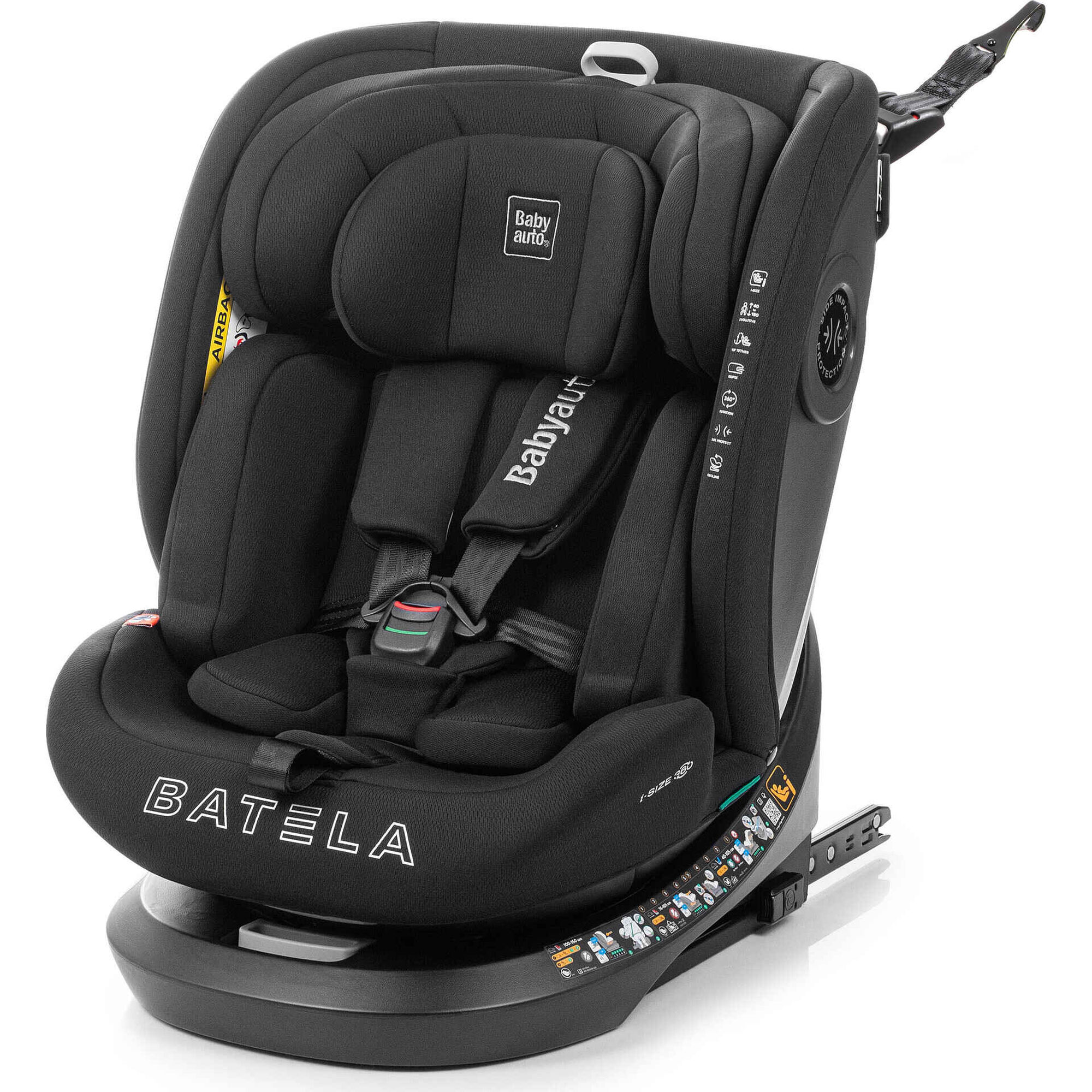 Cadeira Auto I-Size 40-150 Batela Preta Babyauto