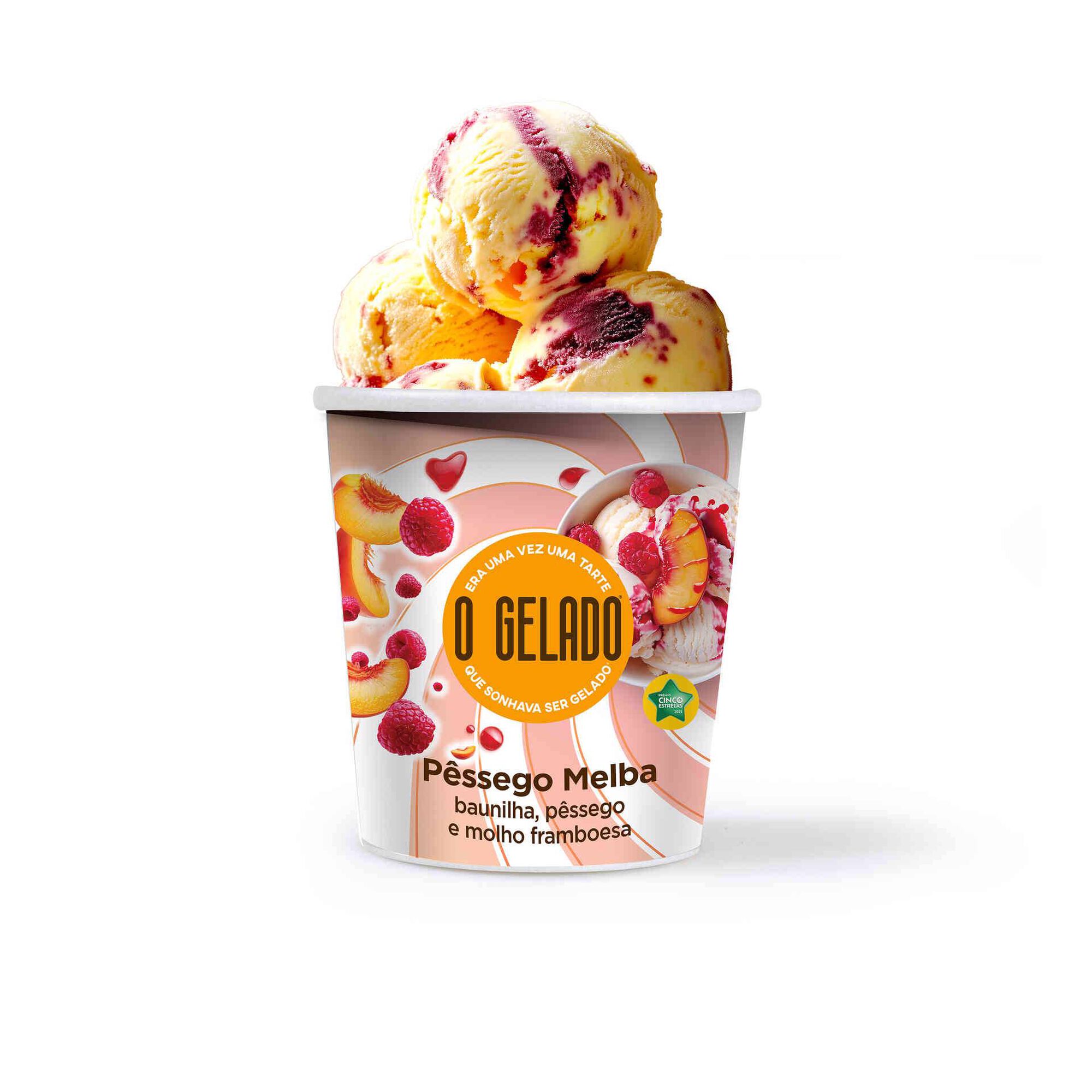 O Gelado Pêssego Melba O Gelado Pêssego Melba