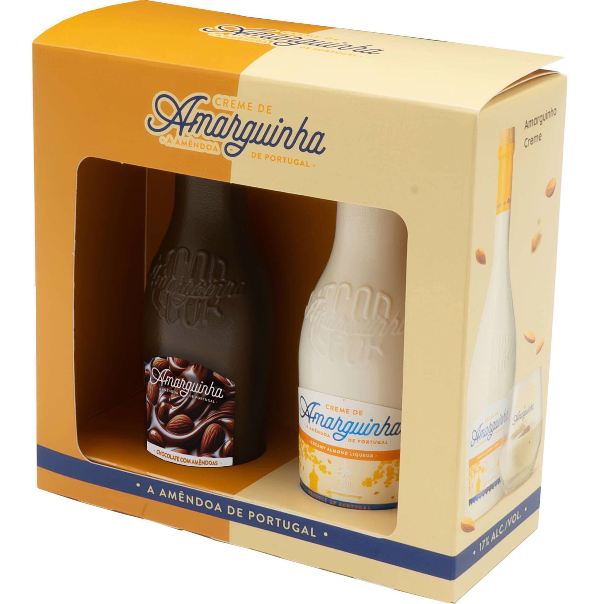 Licor Amarguinha Creme com Miniatura de Amarguinha Creme Chocolate com Am&ecirc;ndoas