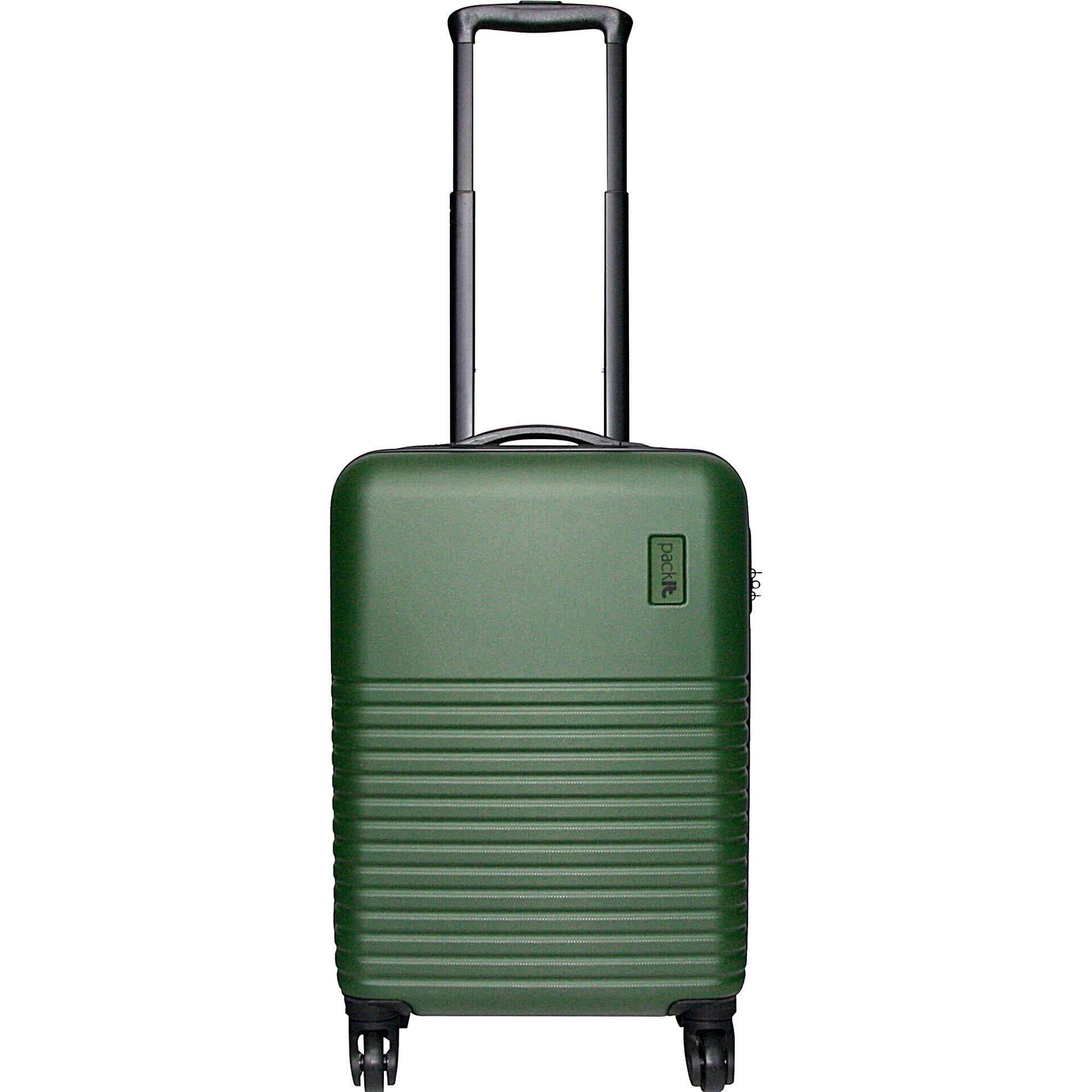 Mala de Viagem Grande 4 Rodas Preta e Verde Mil&atilde;o Pack It