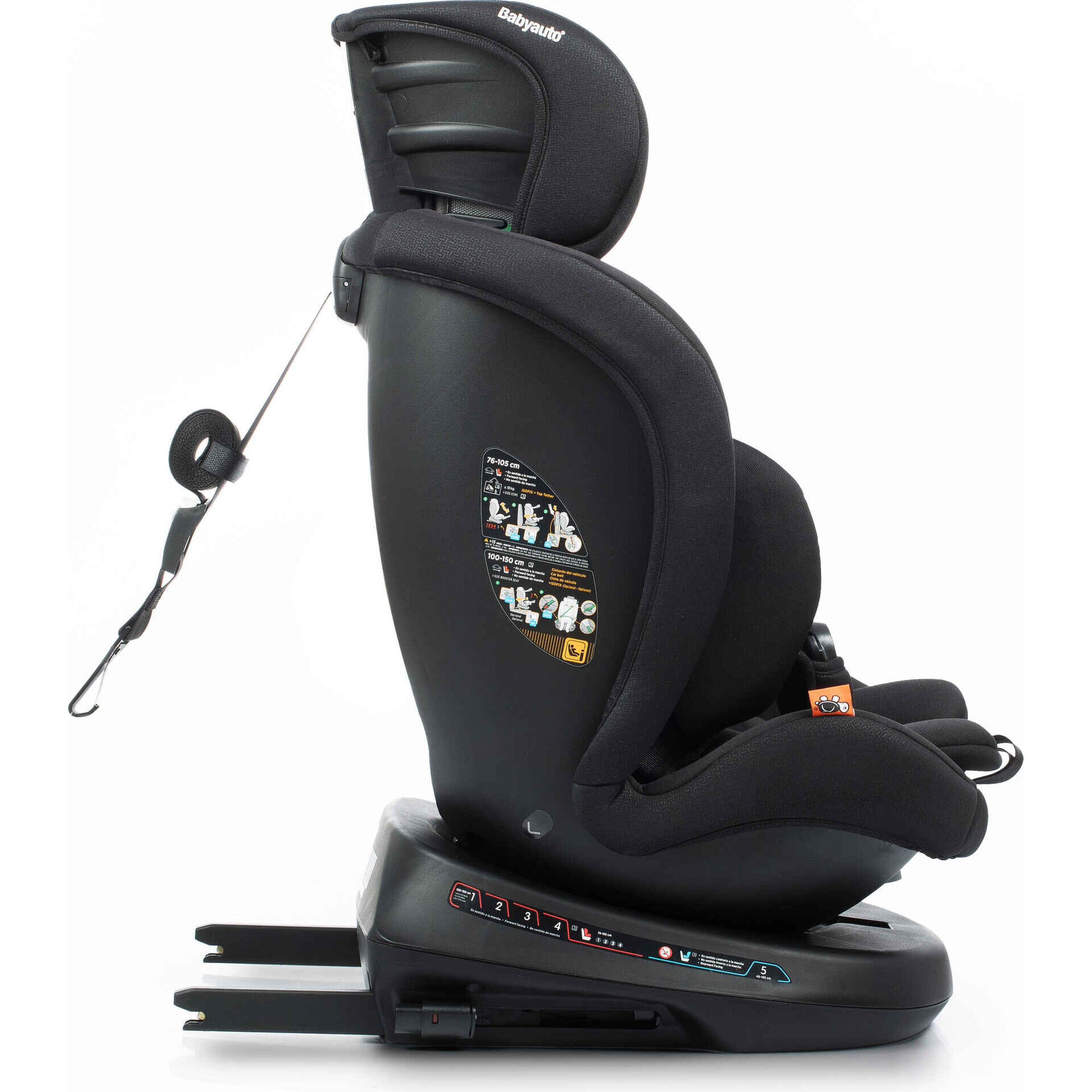 Cadeira Auto I-Size 40-150cm Isofix Rotativa Rodia Fix Preto Babyauto