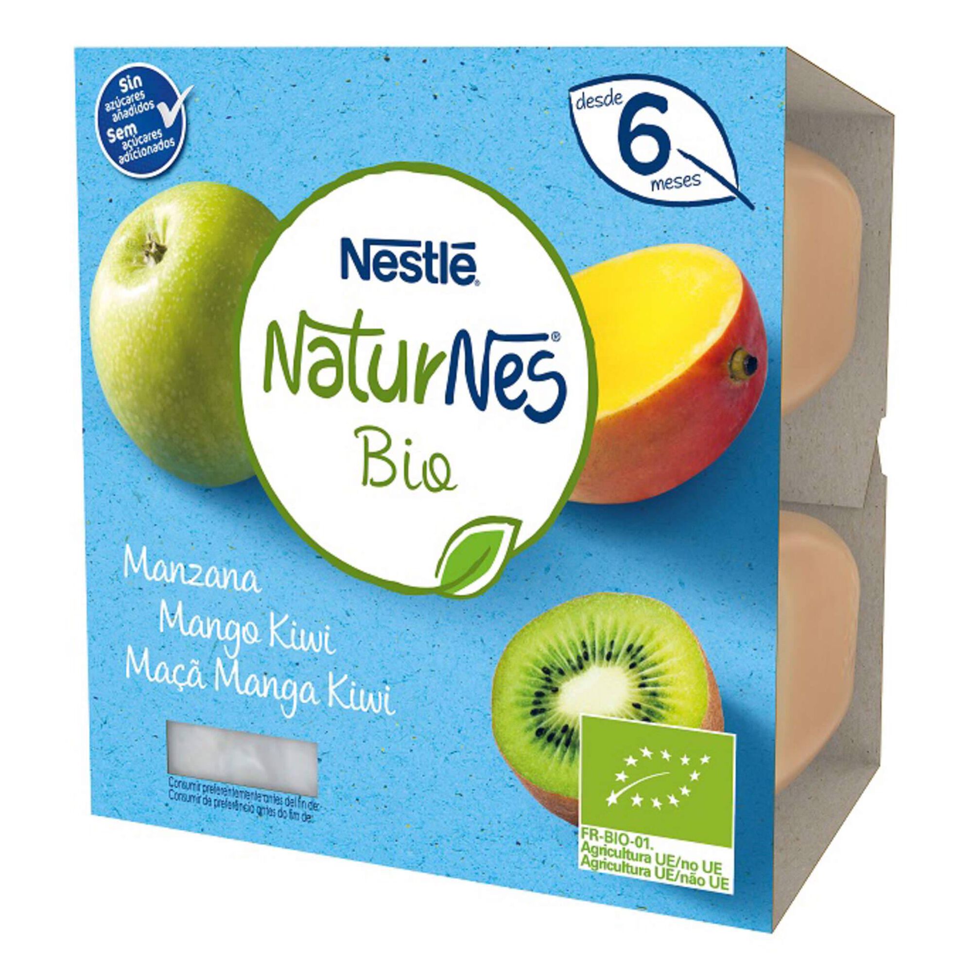 Puré de Fruta Maçã, Manga e Kiwi Naturnes Bio +6 Meses Puré de Fruta Maçã, Manga e Kiwi Naturnes Bio +6 Meses