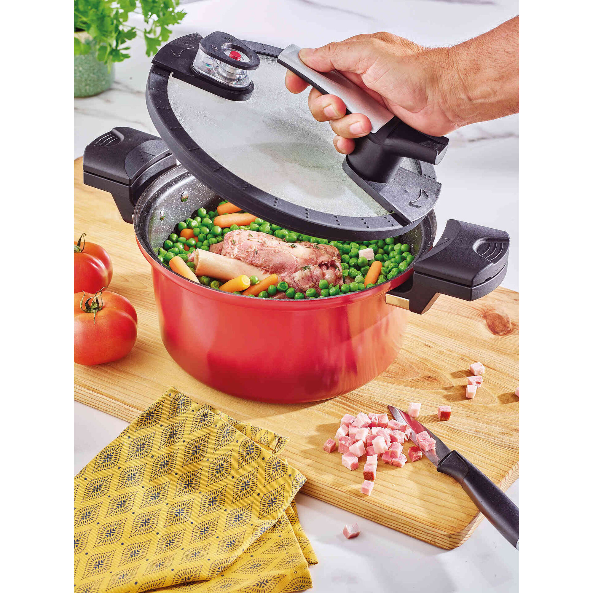 Panela Baixa Pressão 5L Vermelha