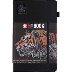 Caderno para Desenho com Folhas Pretas Sakura