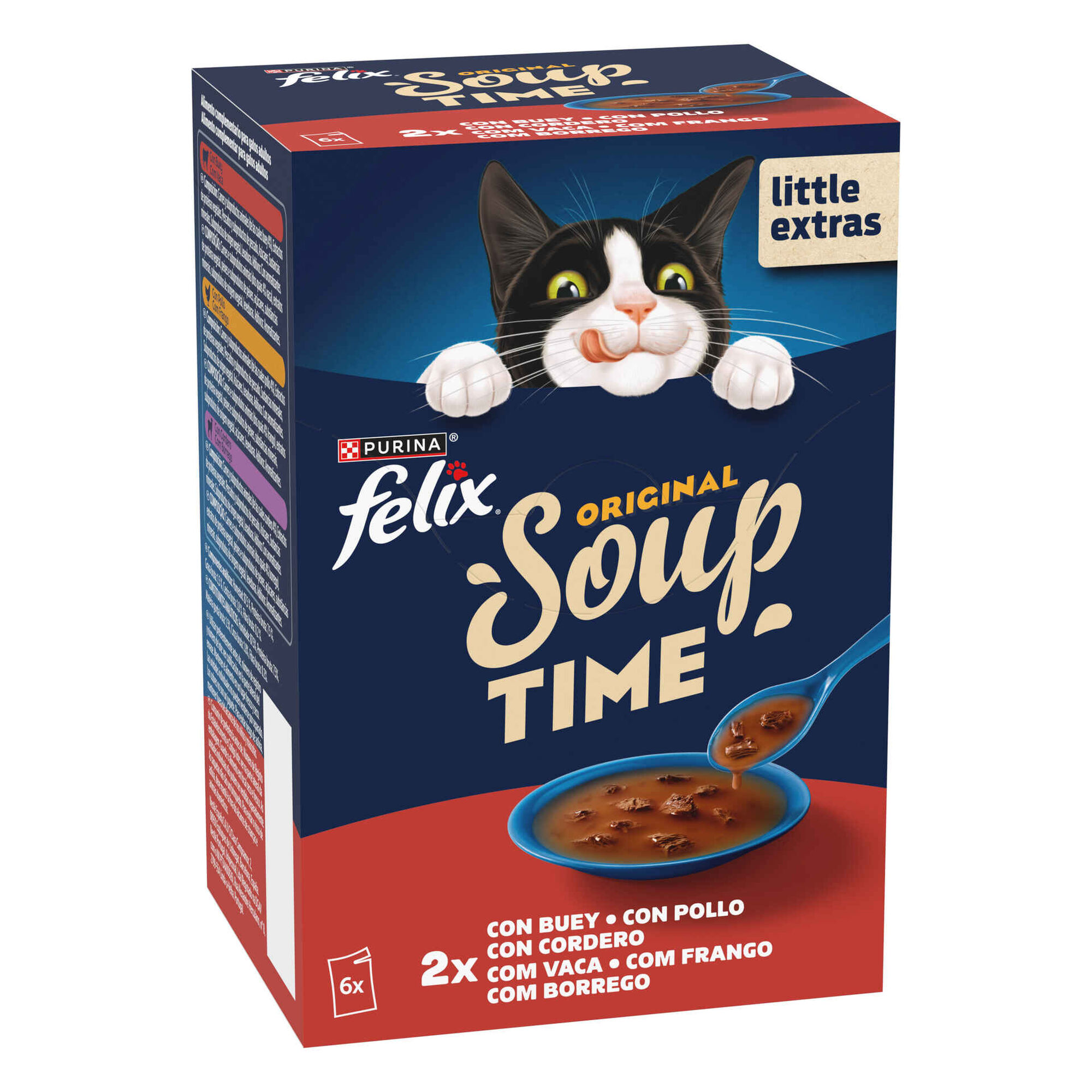 Comida H&uacute;mida para Gato Adulto Caldo Original Sele&ccedil;&atilde;o do Campo Saquetas Purina Felix