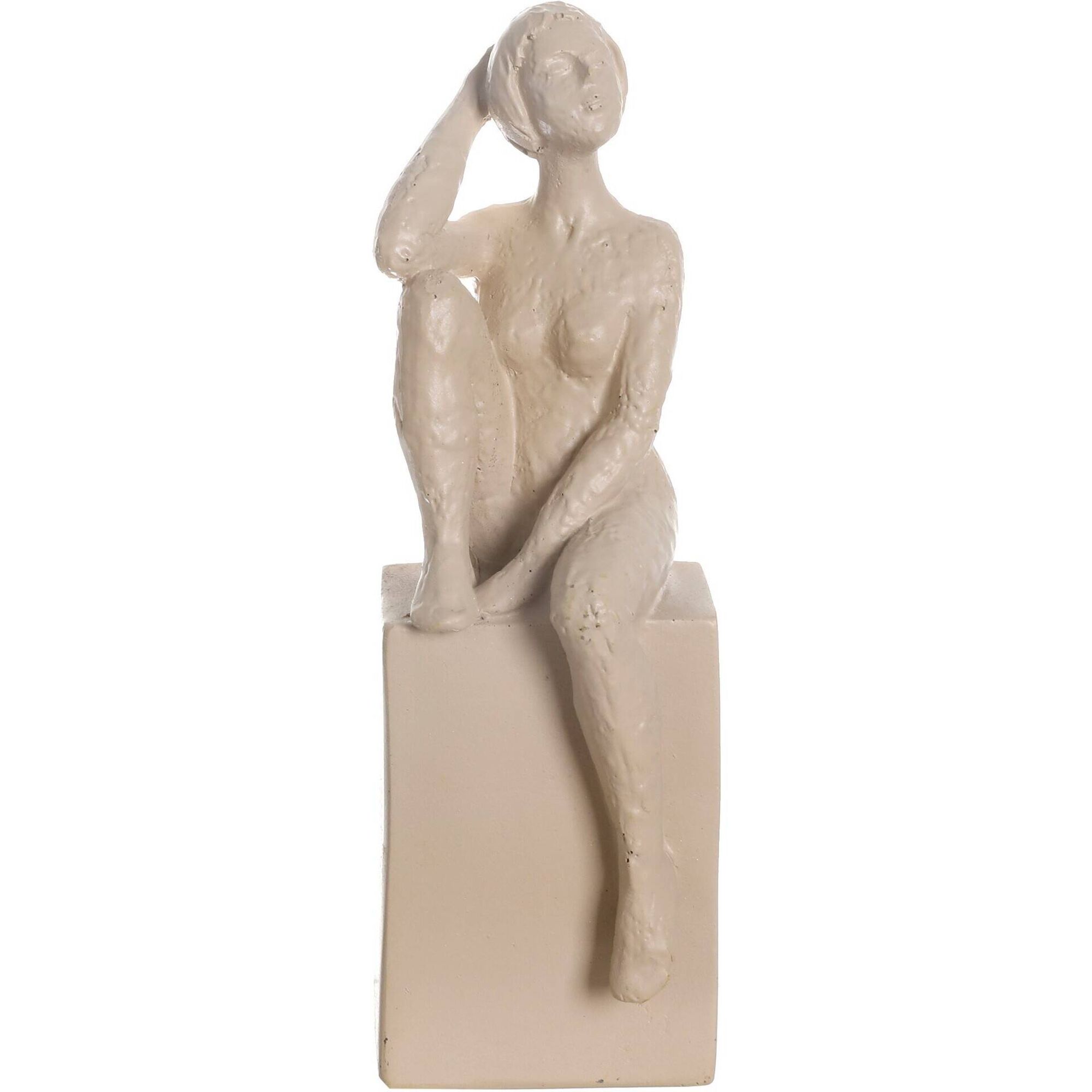 Figura Sentada em Banco com Mão na Cabeça