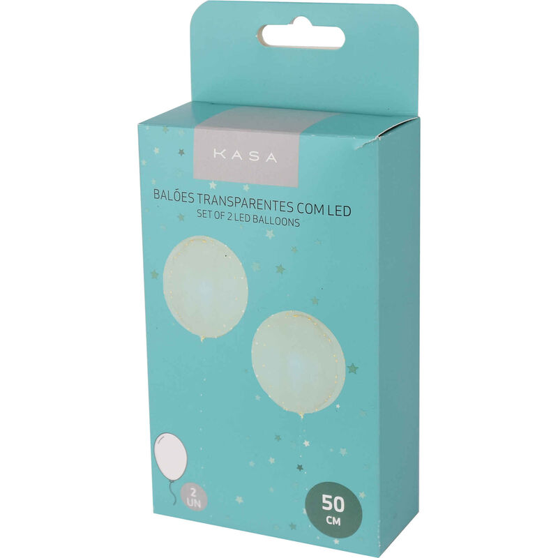 Conjunto 2 Balões Transparentes com Led Kasa