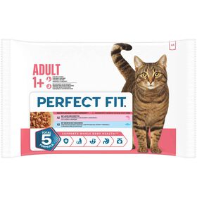 Comida H&uacute;mida para Gato Pescada e Salm&atilde;o Perfect Fit