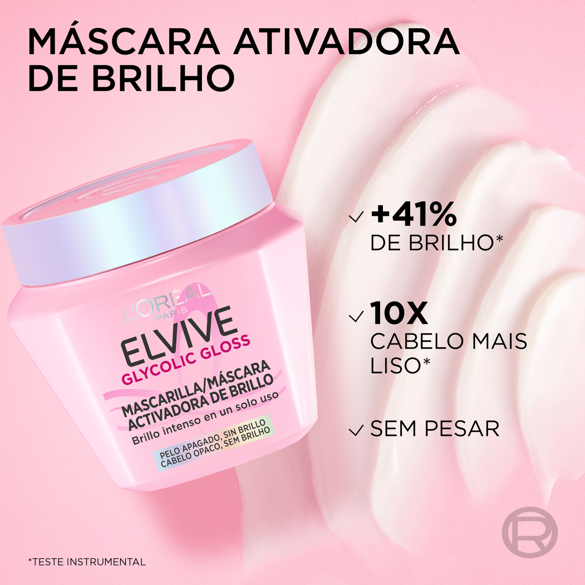 M&aacute;scara Cabelo Glycolic Gloss L'Or&eacute;al Paris Elvive