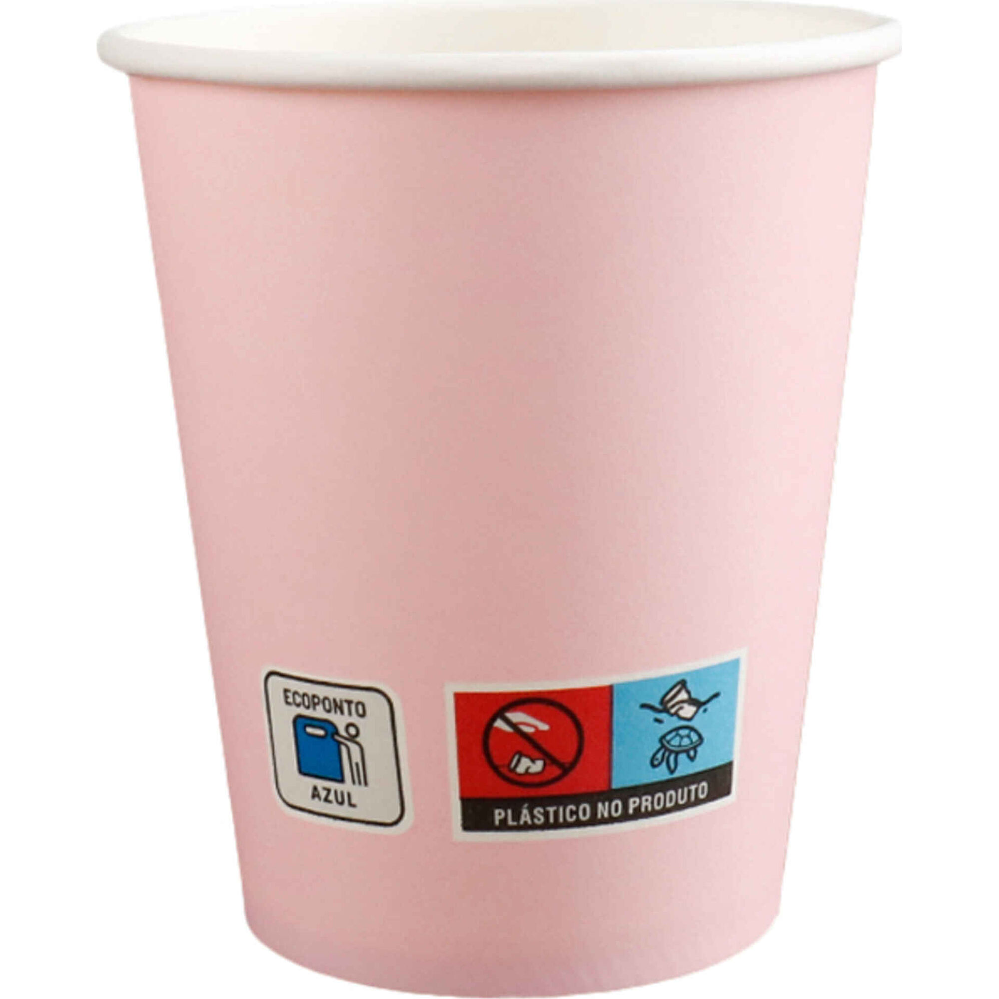 Conjunto 10 Copos Água 240ml Papel Soft Rosa