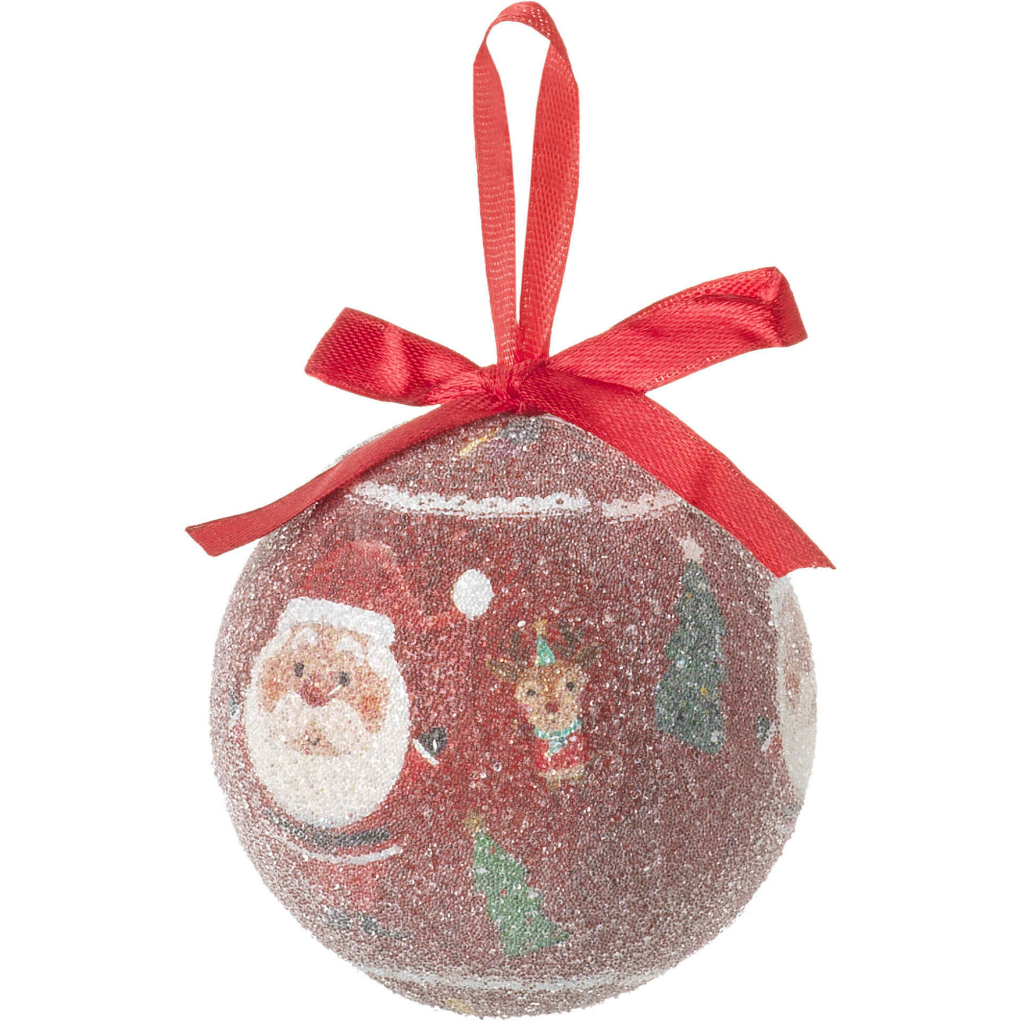 Conjunto 3 Bolas Efeito Açúcar 7,8cm Vermelho