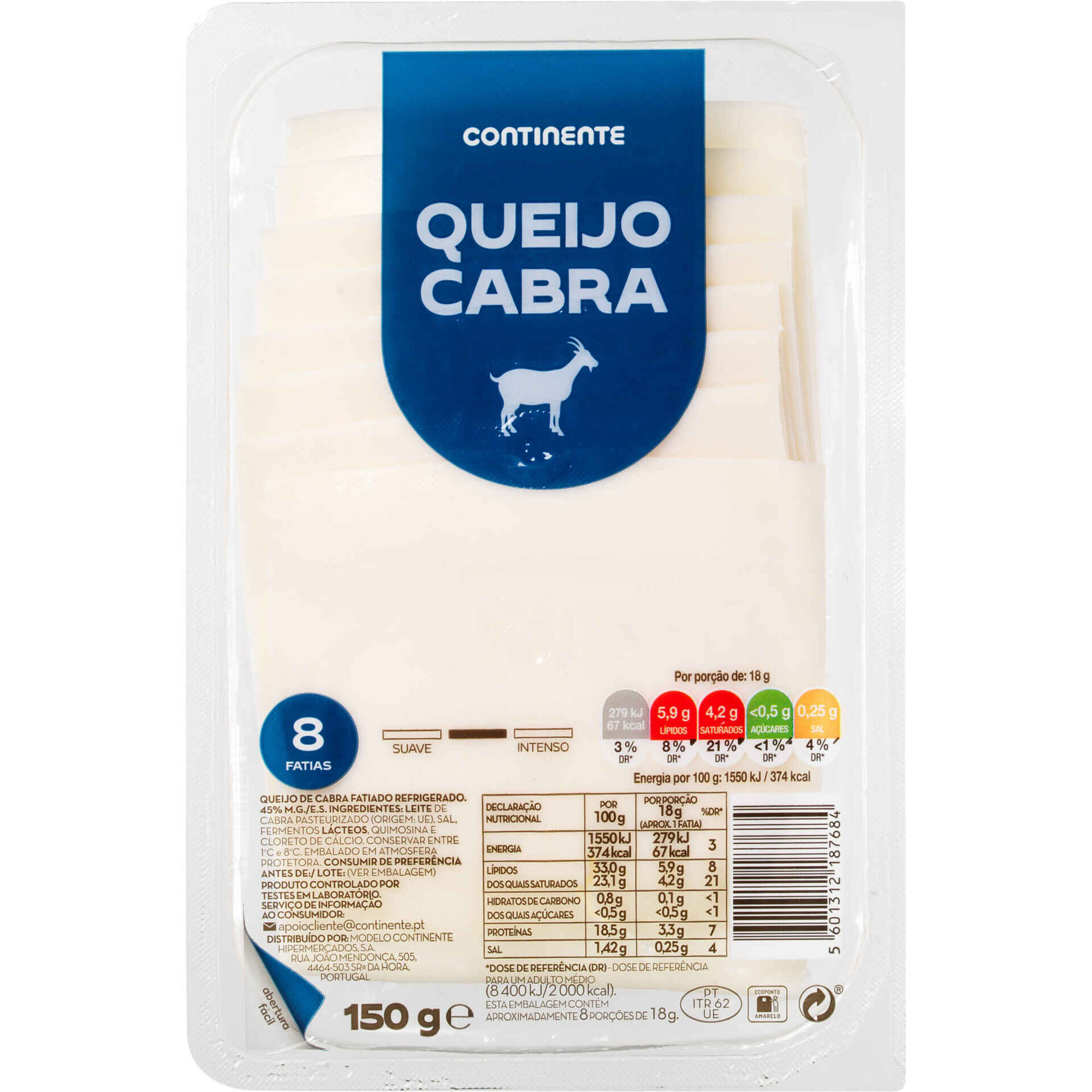 Queijo de Cabra Fatiado Continente
