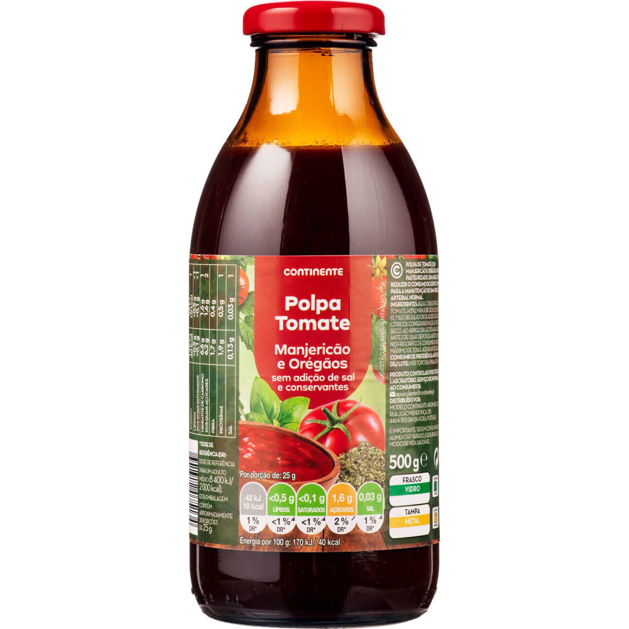 Polpa de Tomate com Manjeric&atilde;o e Oreg&atilde;os Continente