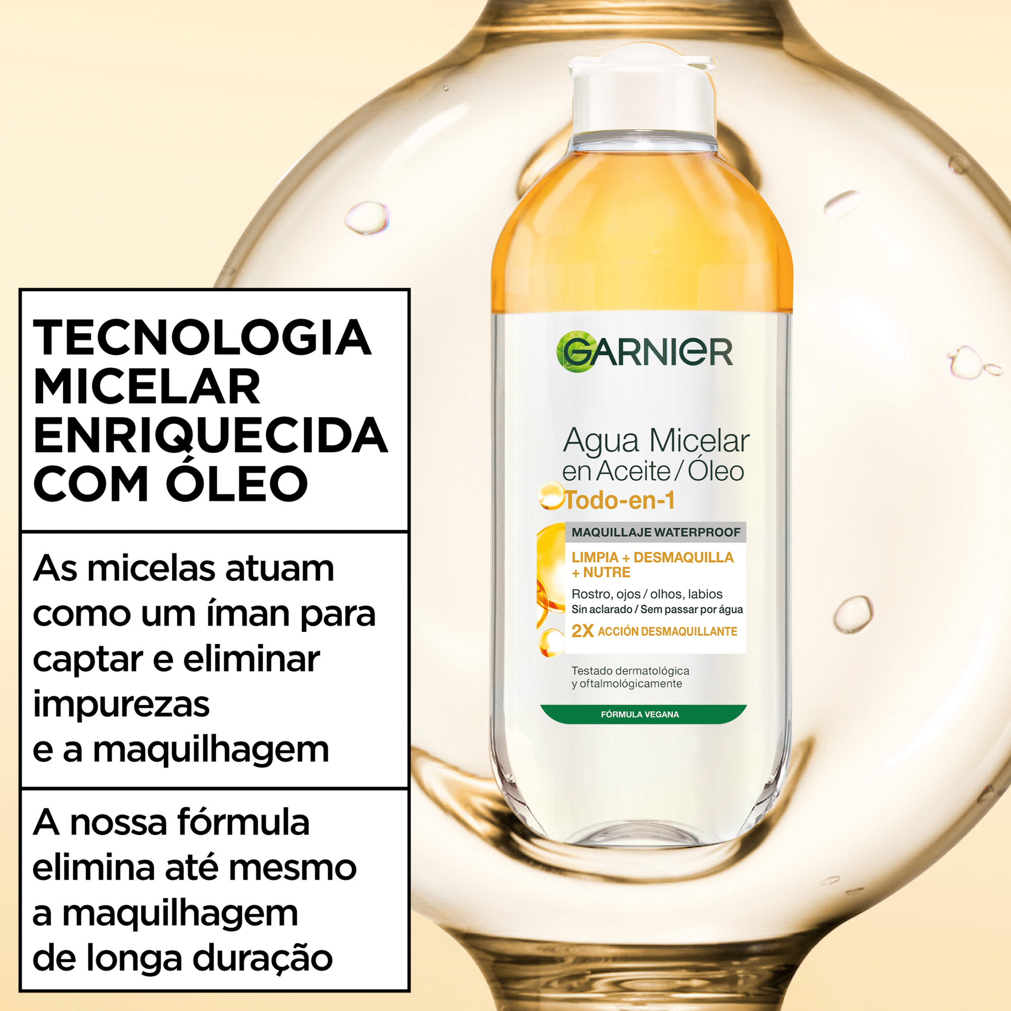 &Aacute;gua Micelar em &Oacute;leo Garnier Skin Active