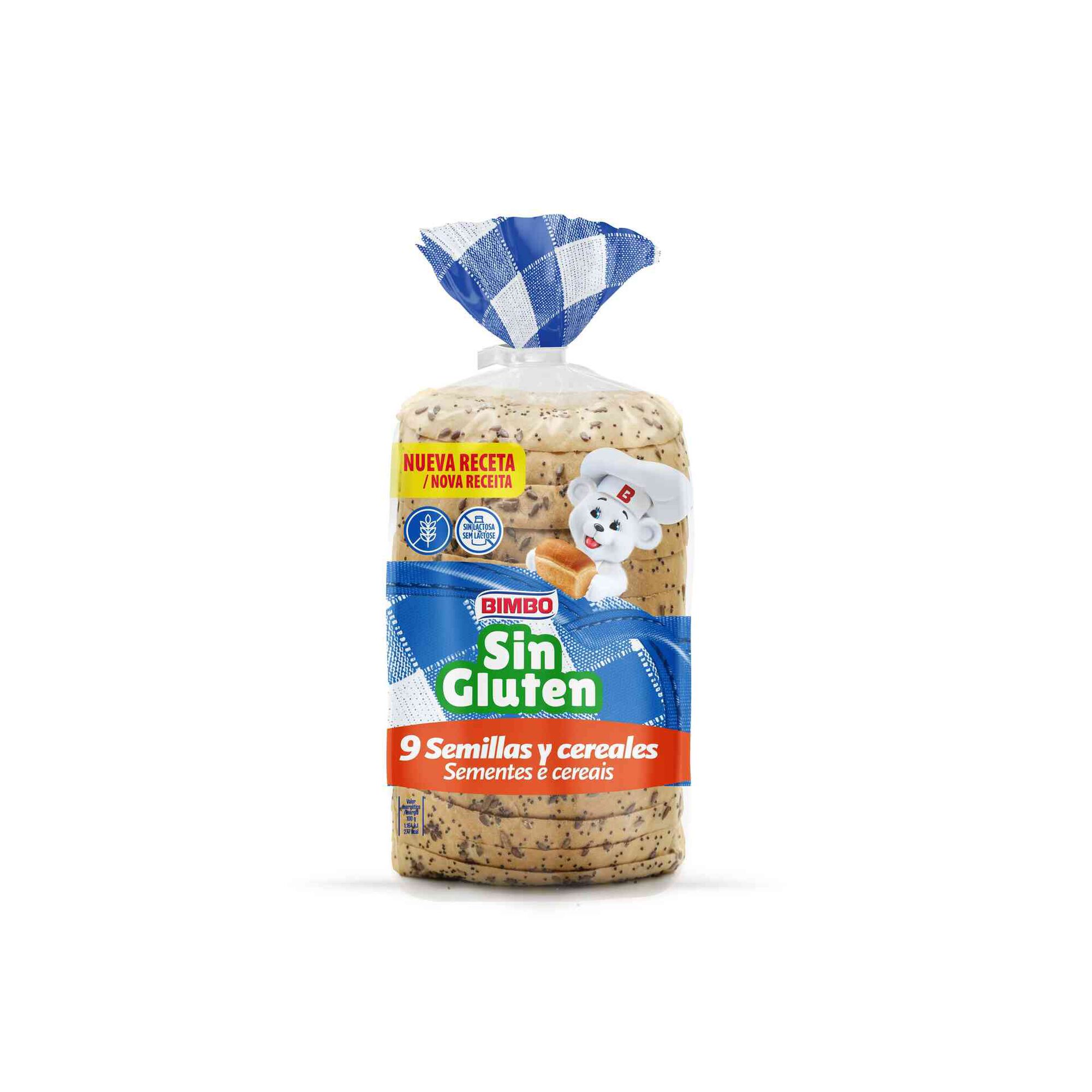 P&atilde;o de Forma de Sementes e Cereais sem Gl&uacute;ten Bimbo