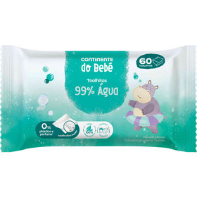 Toalhitas Beb&eacute; 99% &Aacute;gua Continente do Beb&eacute;