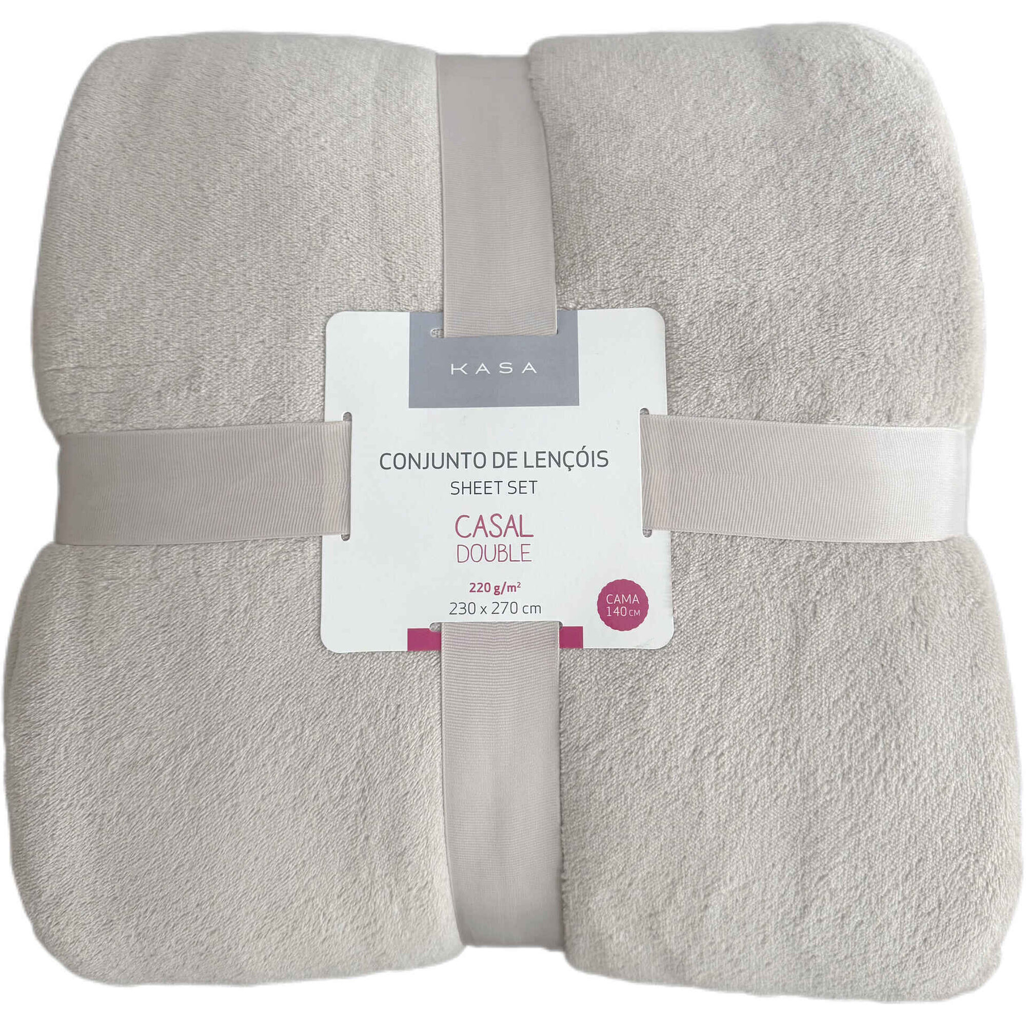 Conjunto Lençóis Coral Liso Taupe