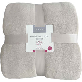 Conjunto Lençóis Coral 160x270cm Liso Taupe