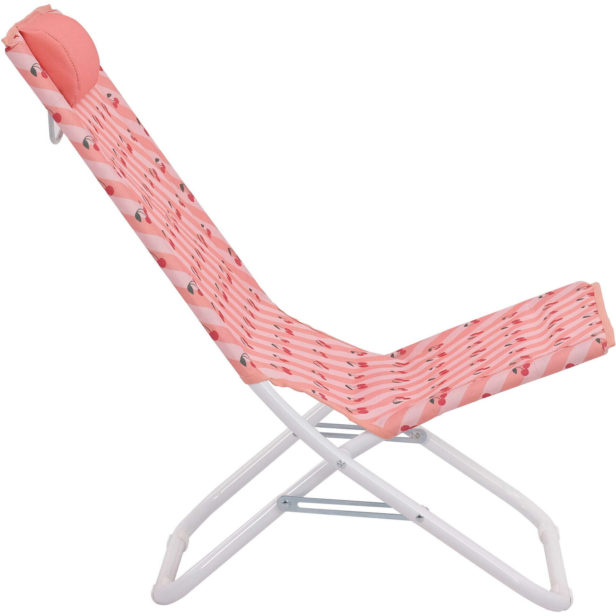 Cadeira Relax com Almofada Vermelha com Cerejas Candy Stripes Kasa