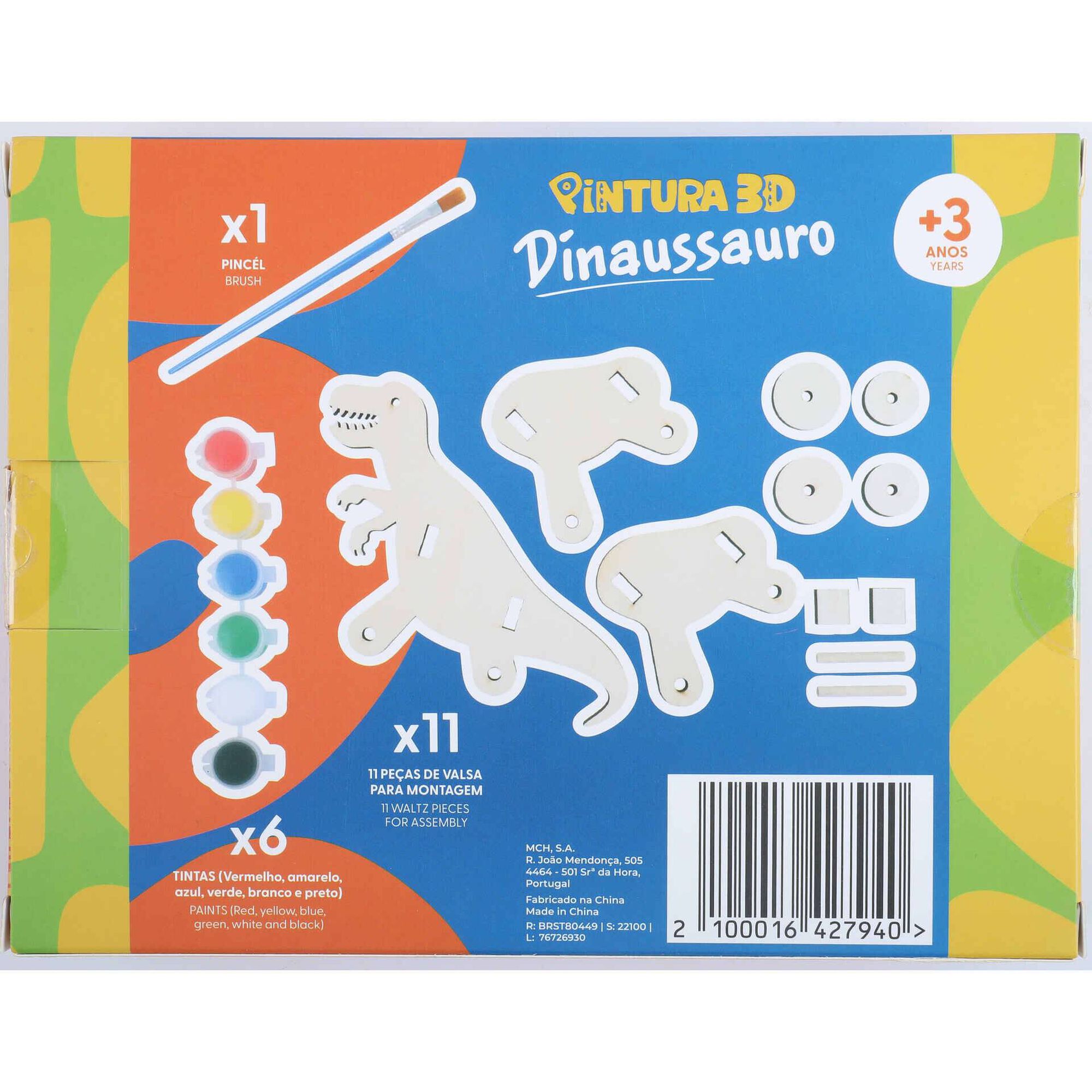 Kit de  Puzzle 3D Dinossauro (v&aacute;rios modelos) Pintura