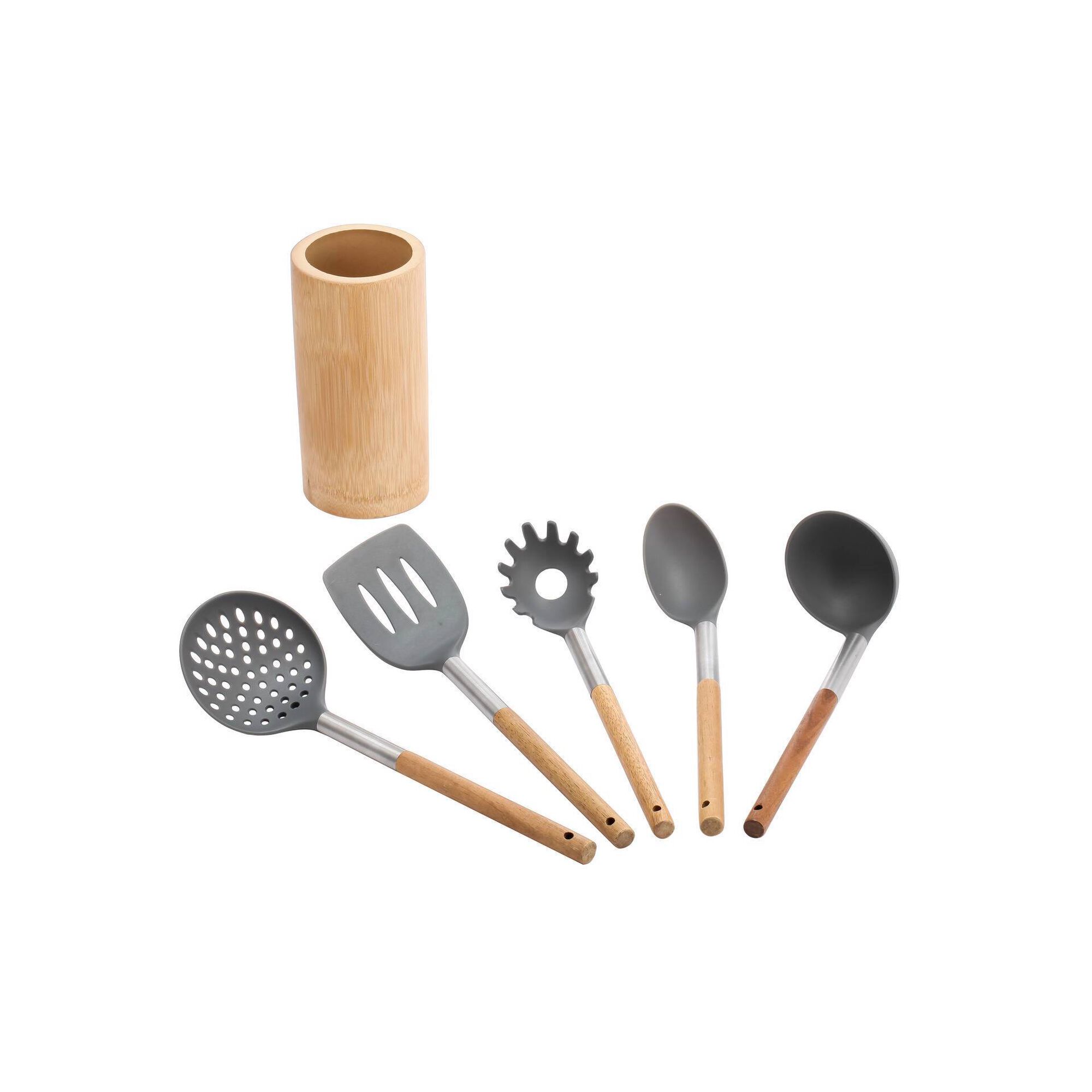 Conjunto 5 Utensílios de Cozinha com Suporte Conjunto 5 Utensílios de Cozinha com Suporte
