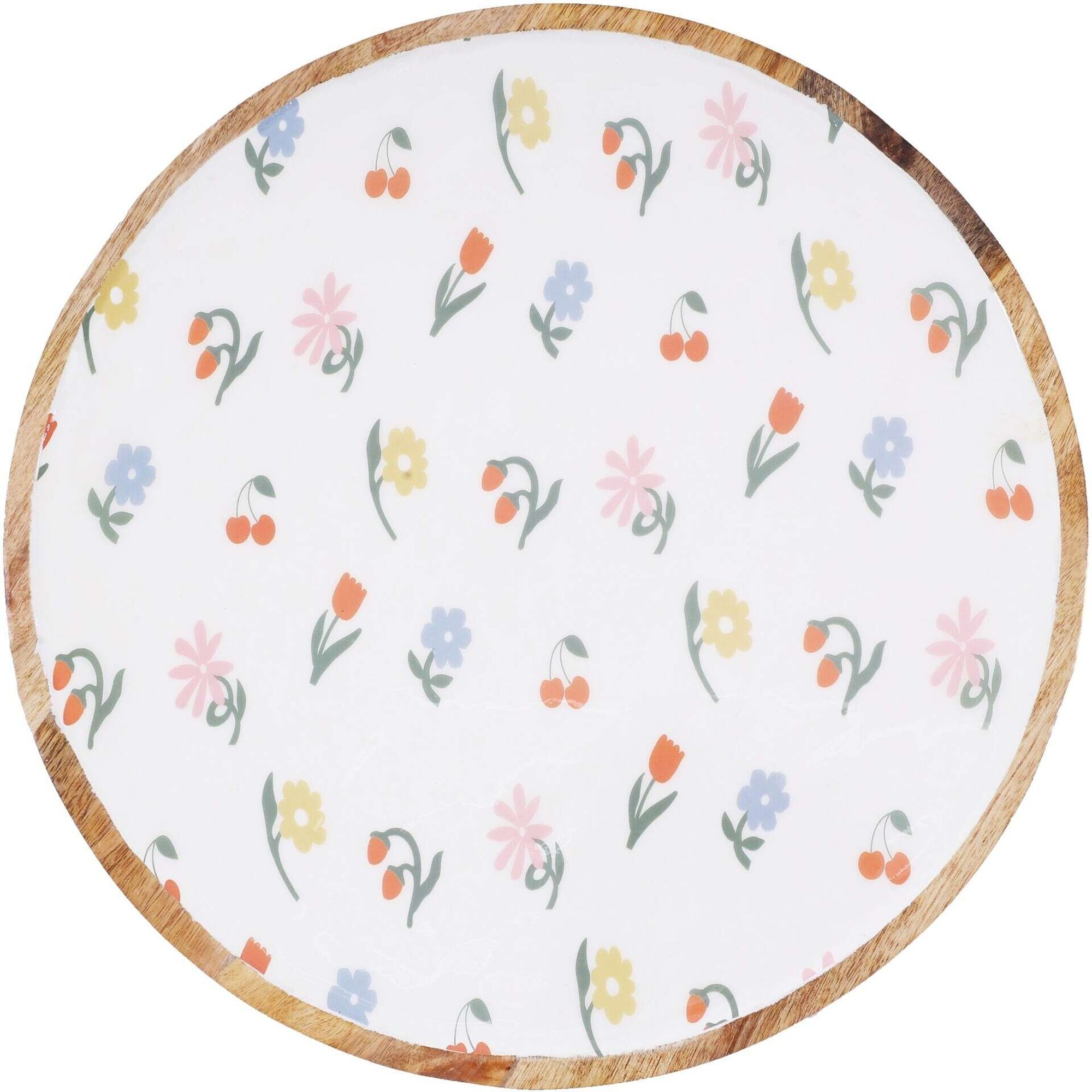 T&aacute;bua Redonda 38cm Flores Cru Kasa