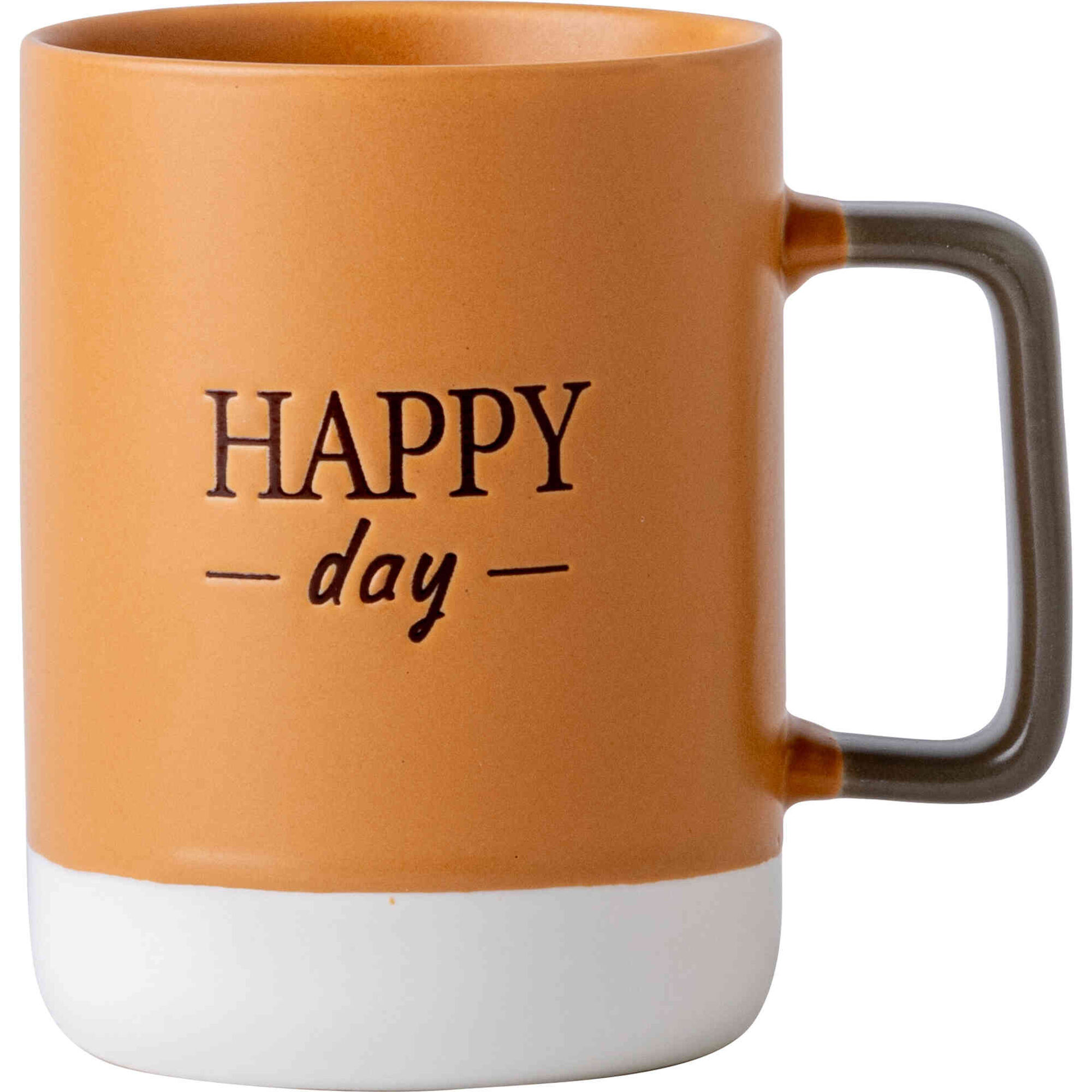 Caneca 400ml Fundo Creme Happy Kasa