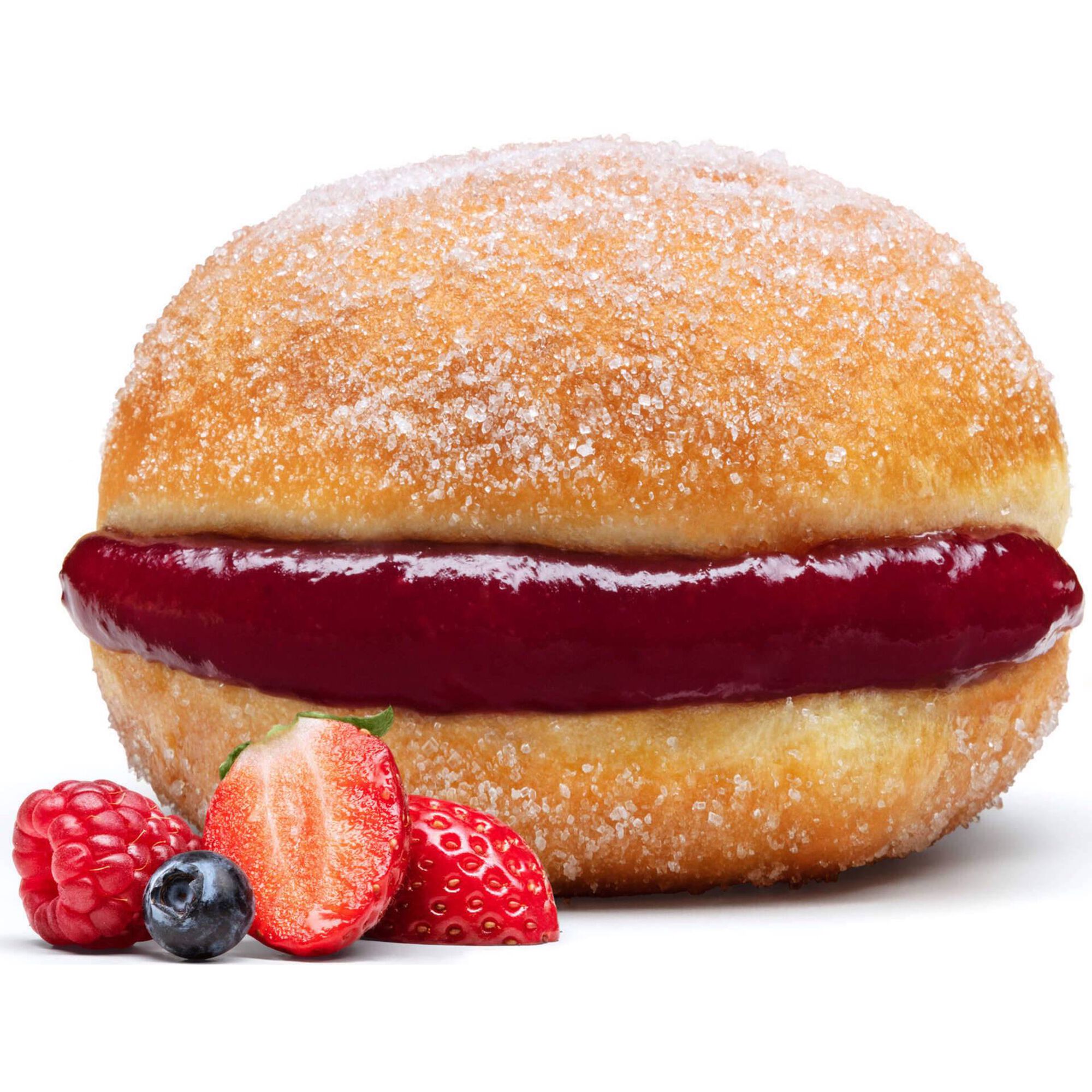 Bola de Berlim com Frutos Vernelhos Bola de Berlim com Frutos Vernelhos