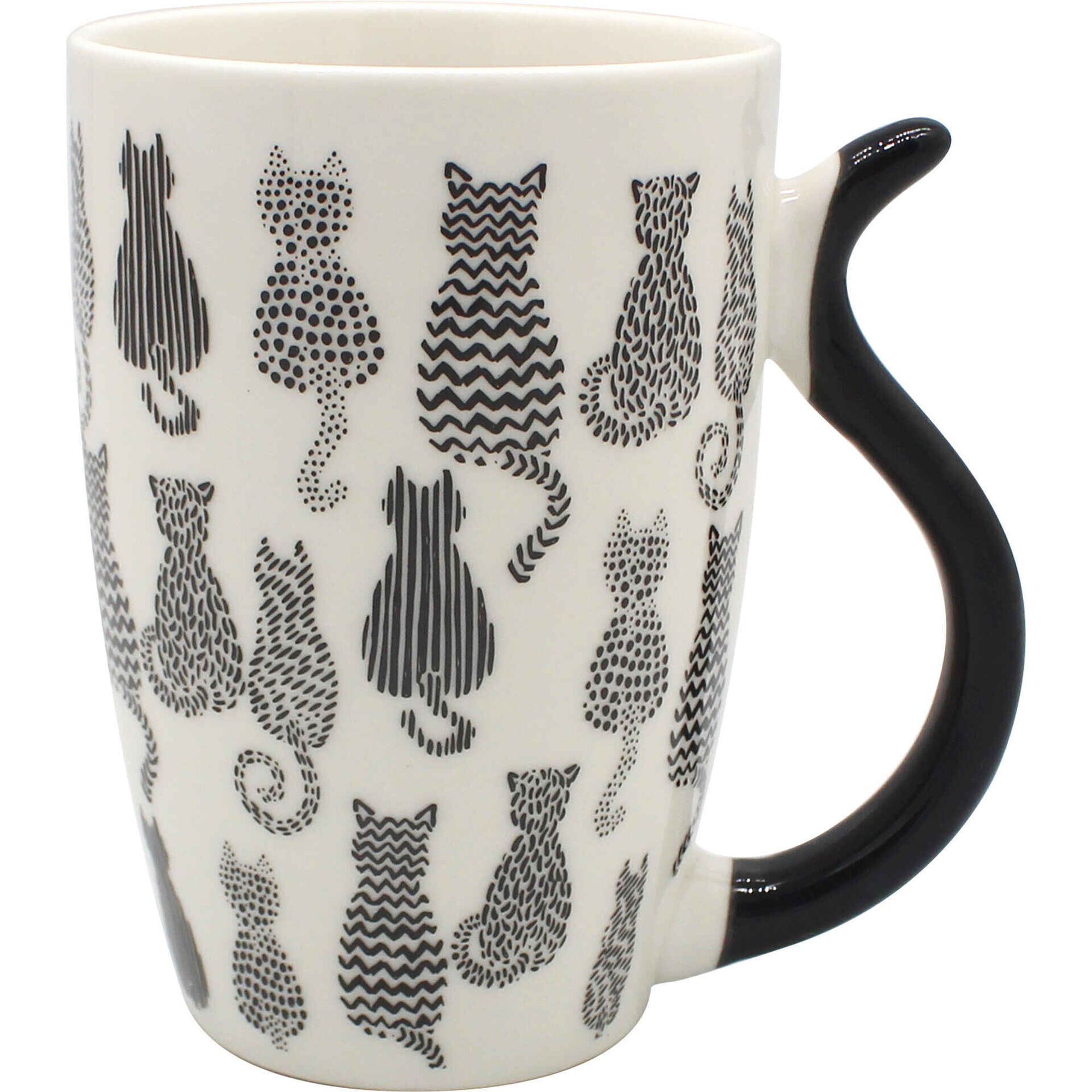 Caneca 380ml All Over Gatos Asa Cauda