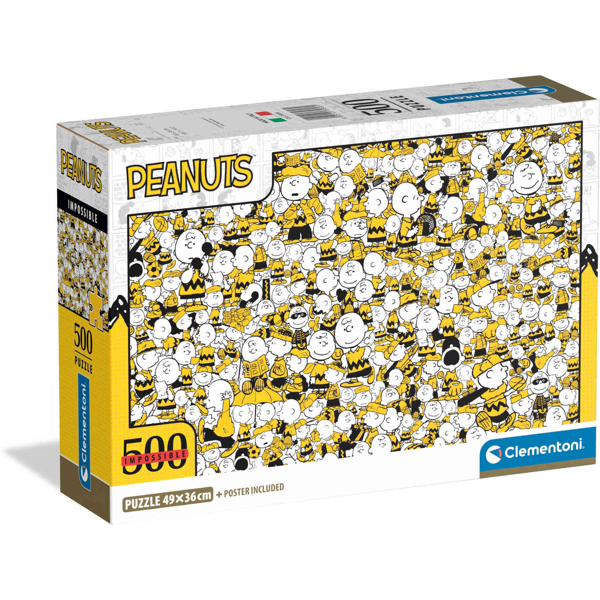 Clementoni - Puzzle Impossible Peanuts 500 Pe&ccedil;as