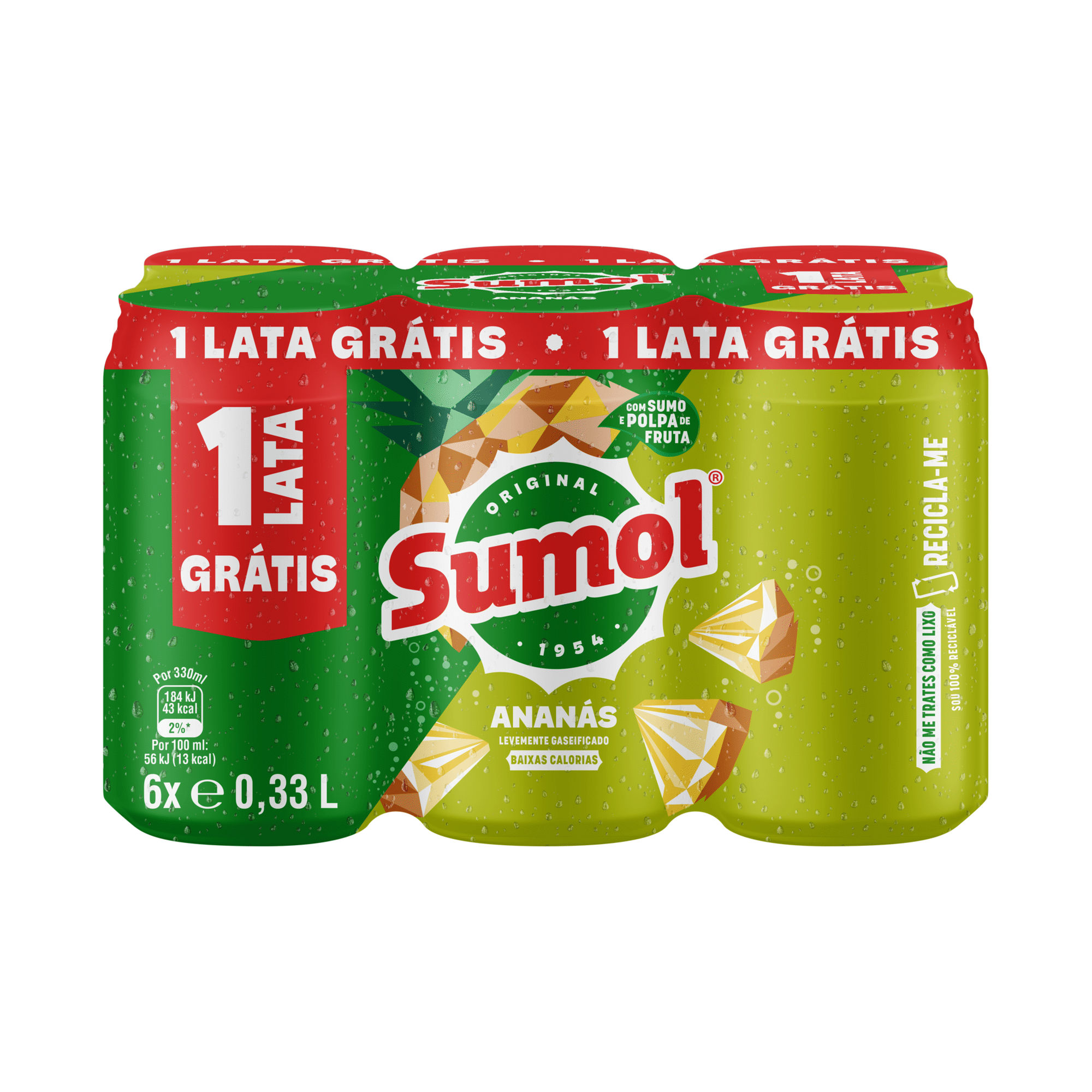 Refrigerante em Lata Com G&aacute;s Anan&aacute;s Sumol