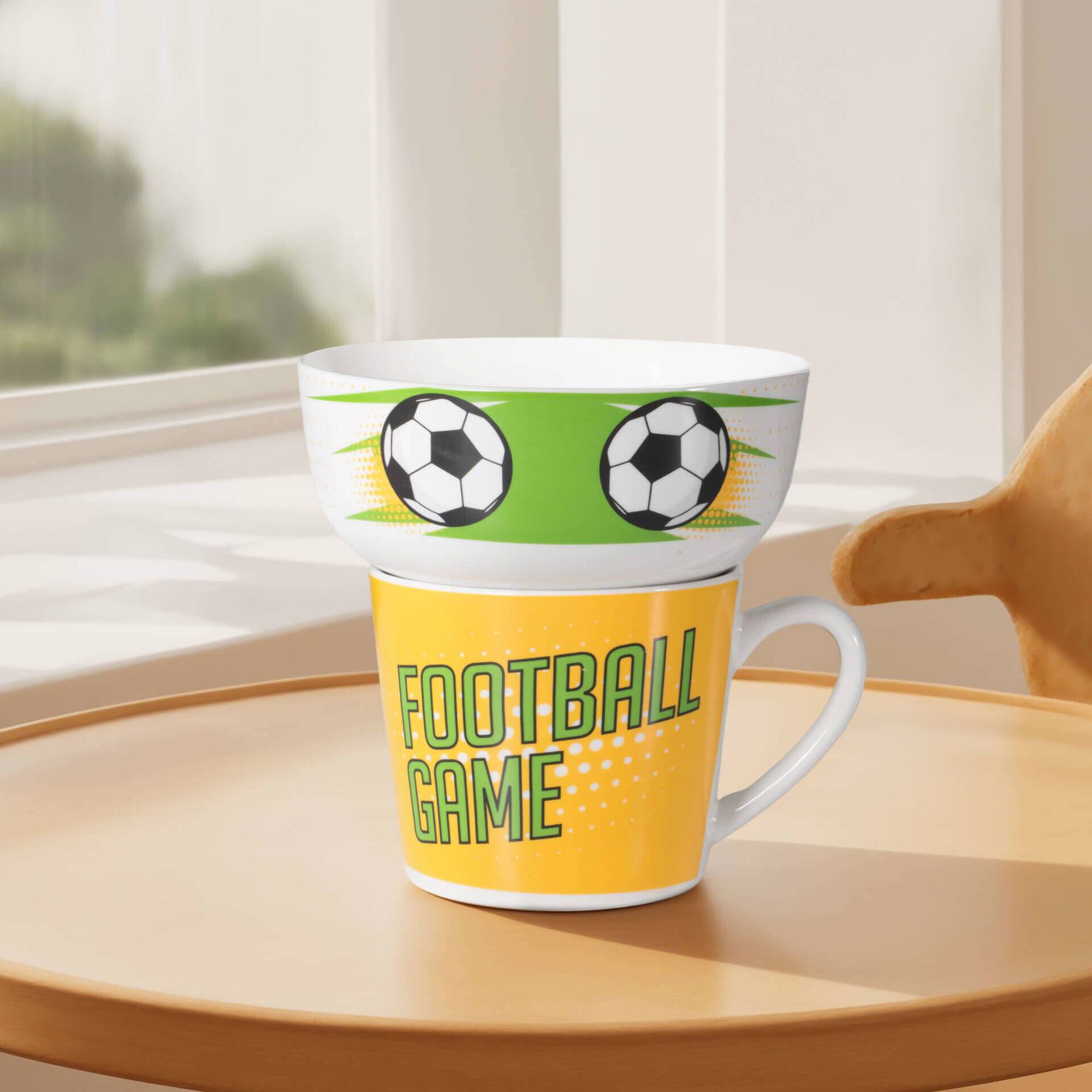 Conjunto Caneca 370ml e Taça 600ml Futebol
