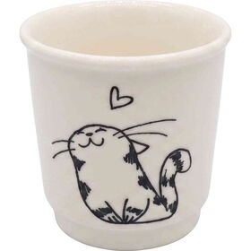 Copo Caf&eacute; 90ml Gato Cora&ccedil;&atilde;o Kasa