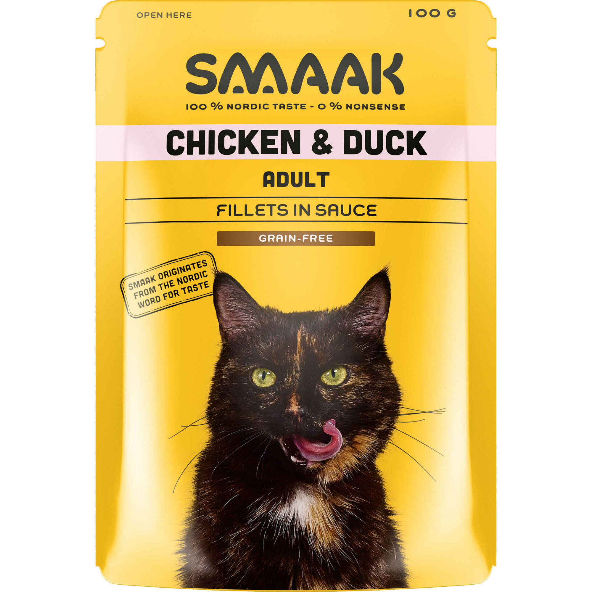 Comida Húmida para Gato Adulto Sem Cereais Frango e Pato Saquetas