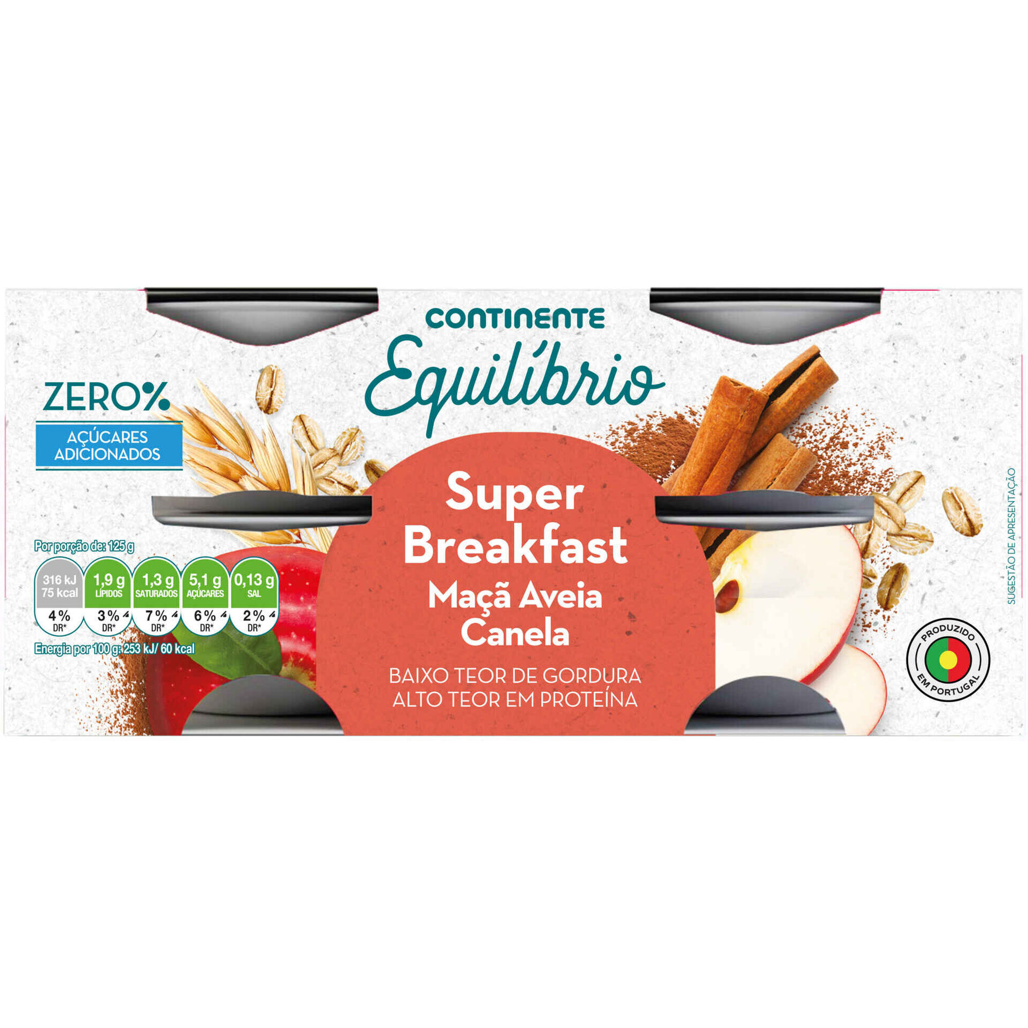 Iogurte Pedaços Maçã, Aveia e Canela Iogurte Pedaços Maçã, Aveia e Canela