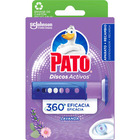 Discos Sanit&aacute;rios Ativos Gel Dispensador + Recarga Lavanda Pato