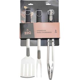 Conjunto de 3 Utens&iacute;lios Premium BBQ Collection