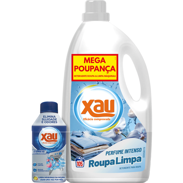 Conjunto Detergente de Roupa e Limpa Máquinas Xau