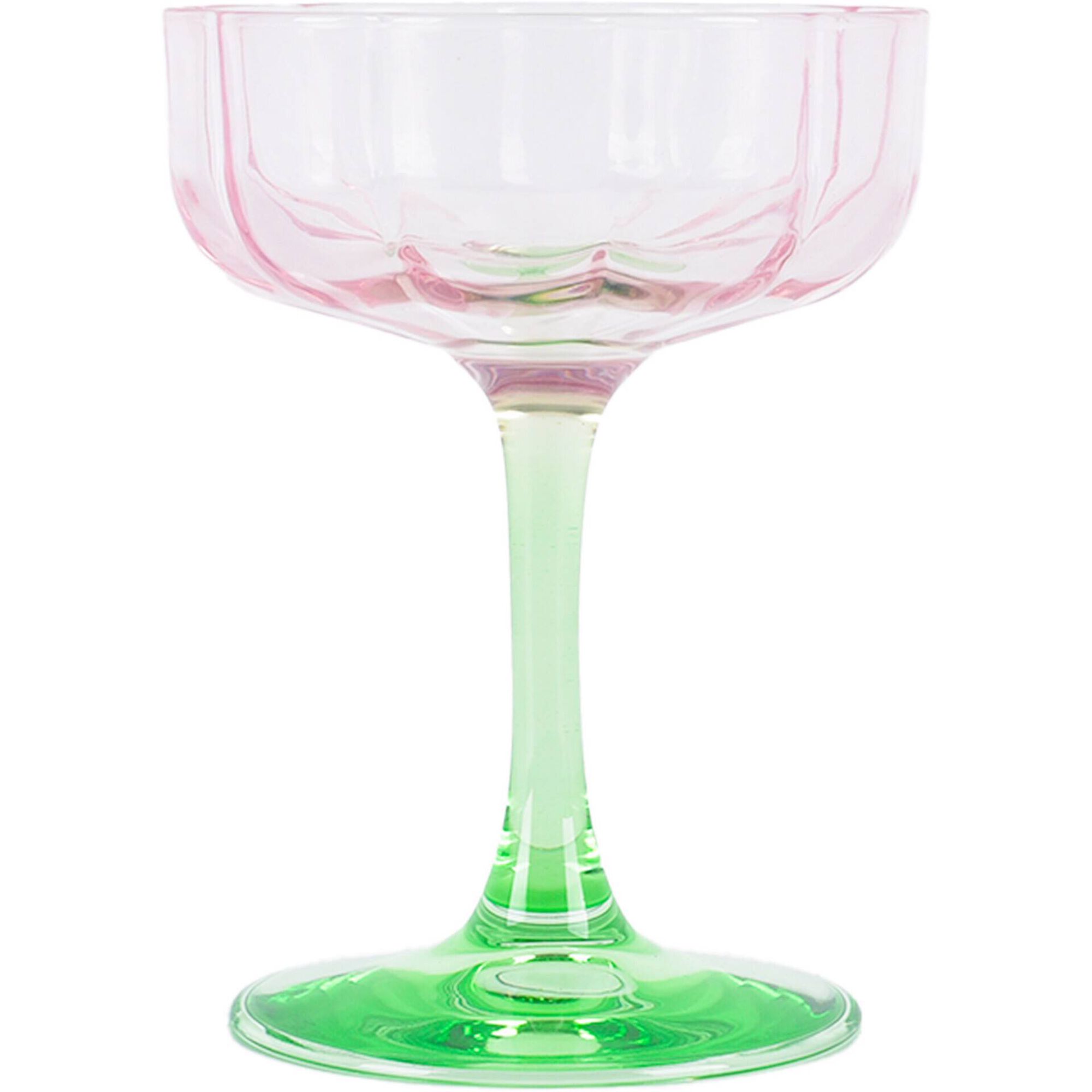 Conjunto 6 Ta&ccedil;as com P&eacute; Degrad&ecirc; Verde e Rosa Kasa