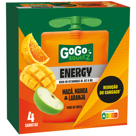 Pack Saquetas de Fruta Energy Ma&ccedil;&atilde;, Manga e Laranja GoGo squeeZ