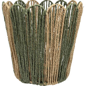 Cesto Alto Recortado 31x31cm Riscas Verdes Kasa